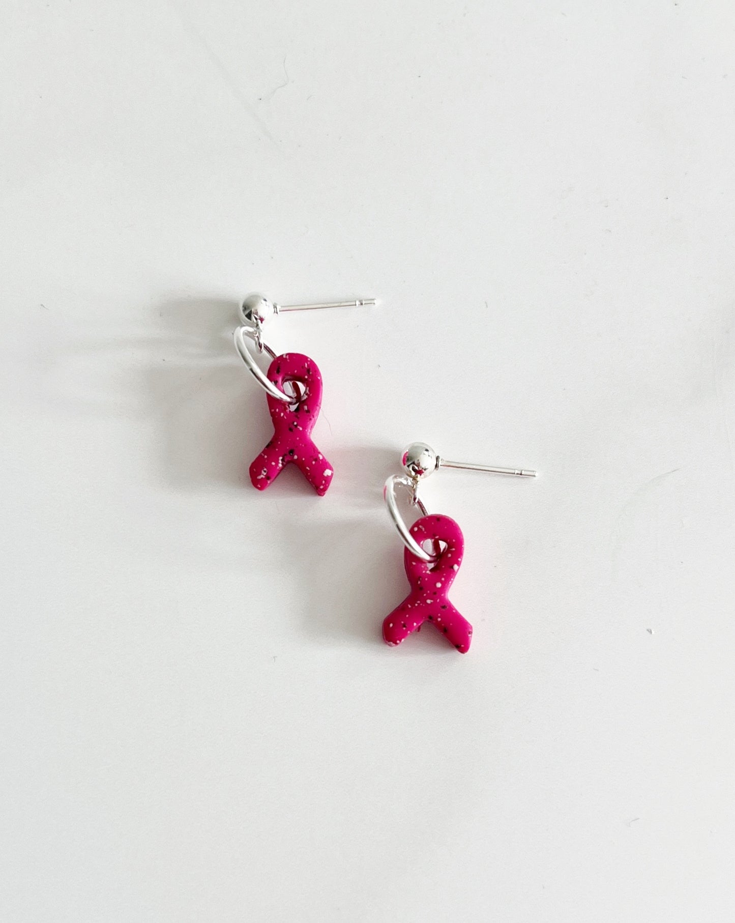 Mini Pink Ribbon Stud