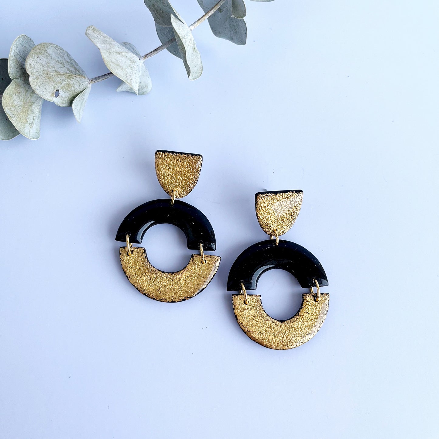 Black + Gold statement stud