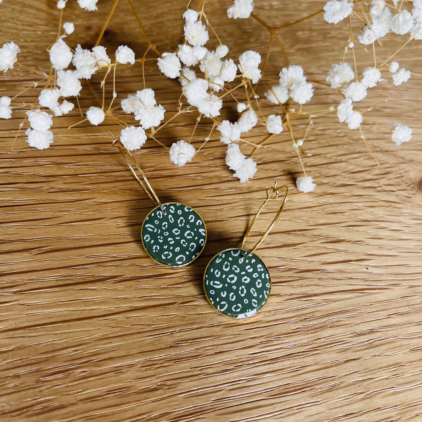 Khaki leopard hoop