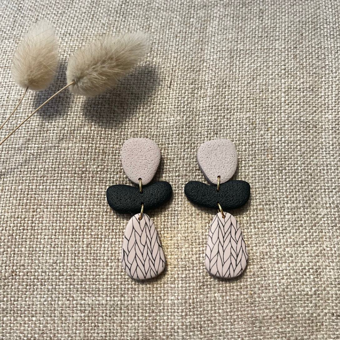 Black + Latte knit Nell stud