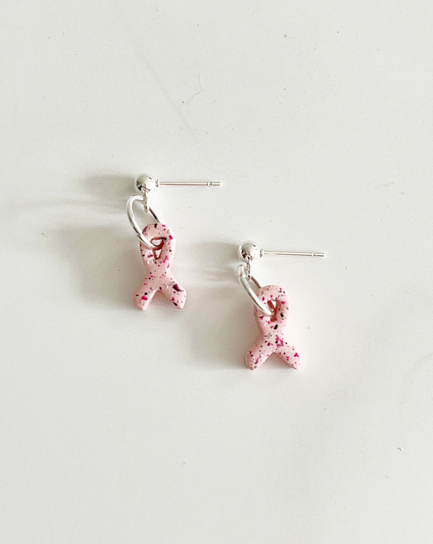 Mini Pink Ribbon Stud