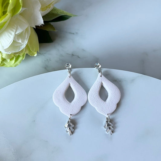 White w/silver Florence stud