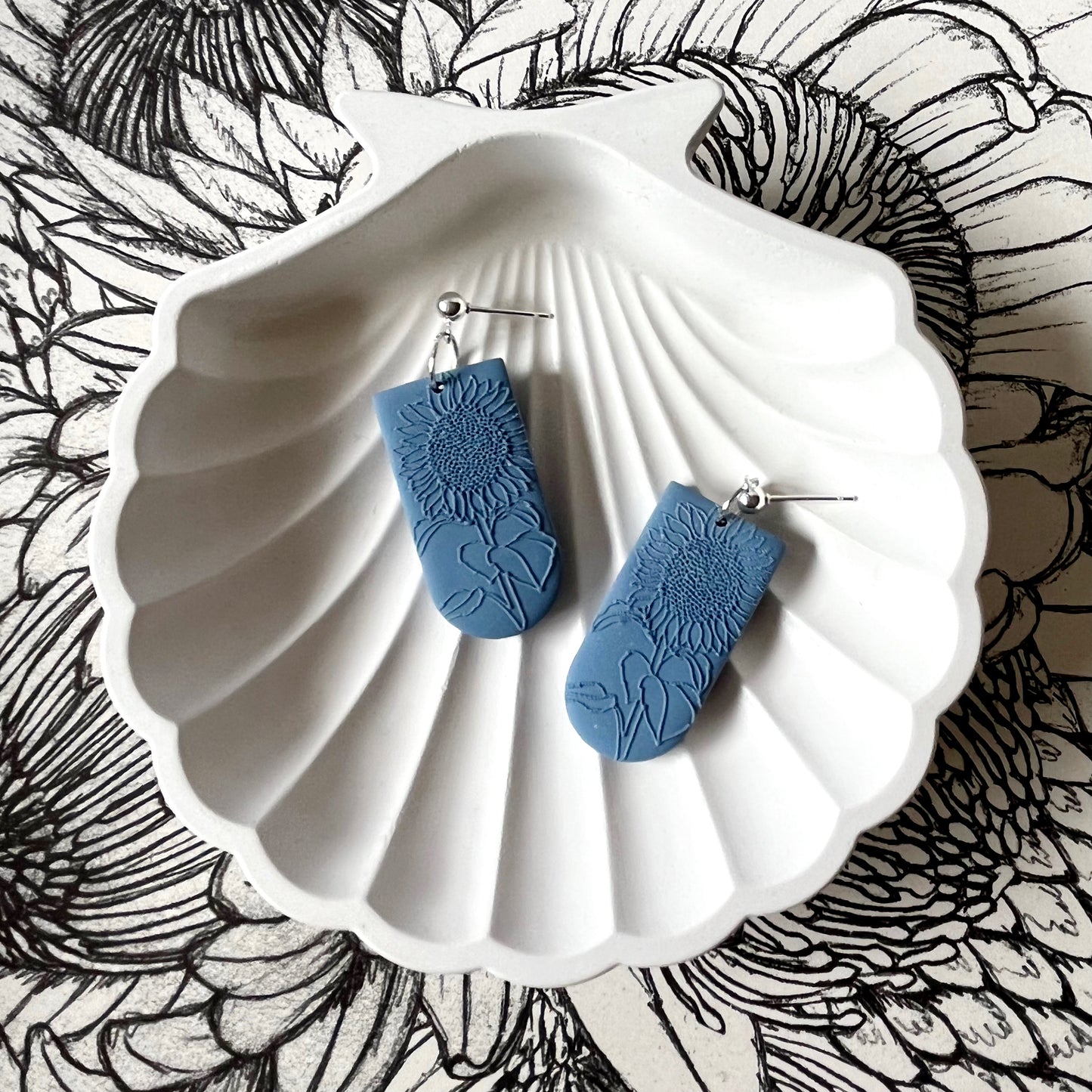 Denim Sunflower Genna stud